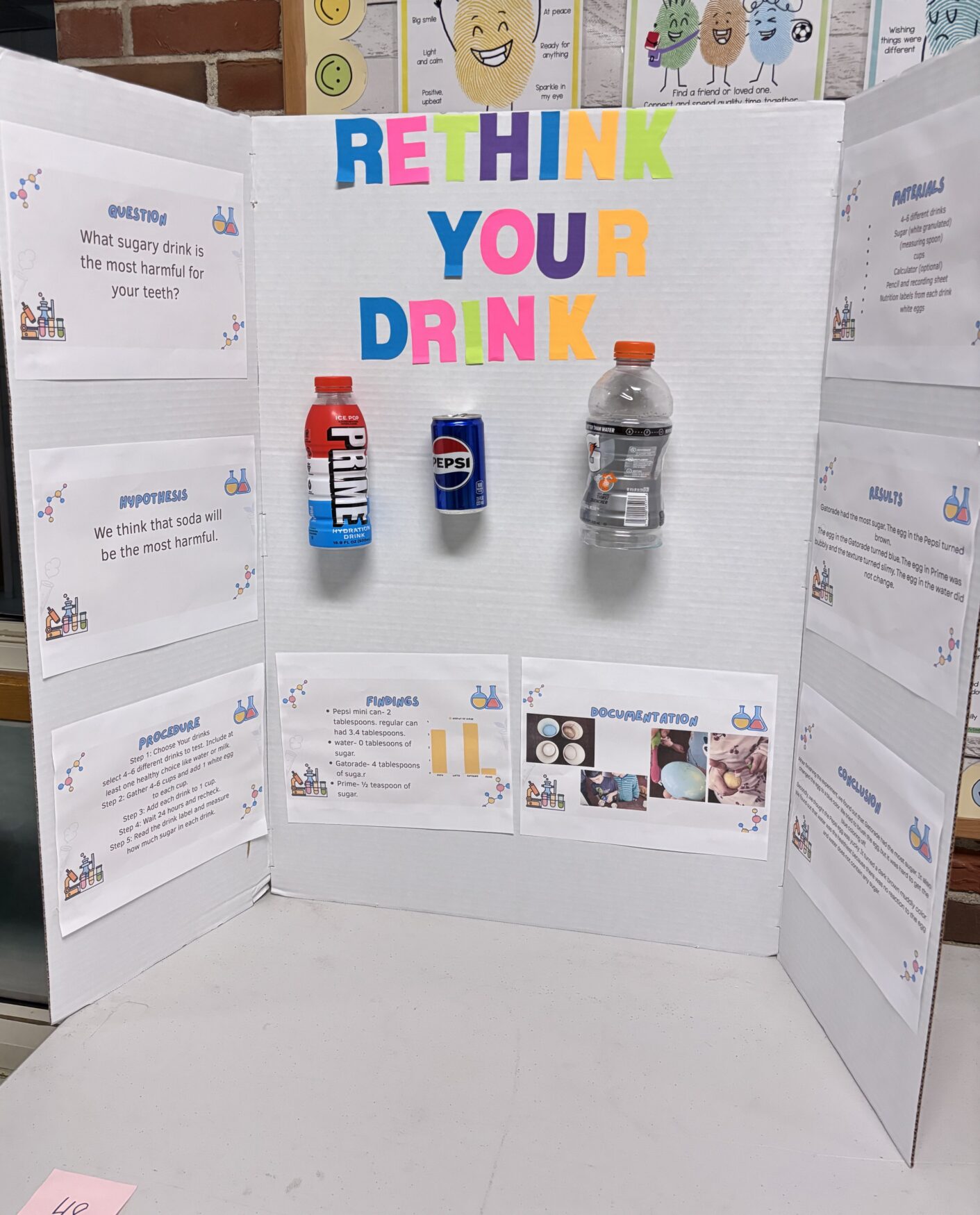 IMG_3164 Science fair project by South Row Elementary School students Abdullah and Jasmine Al-Gburi titled "Rethink Your Drink."