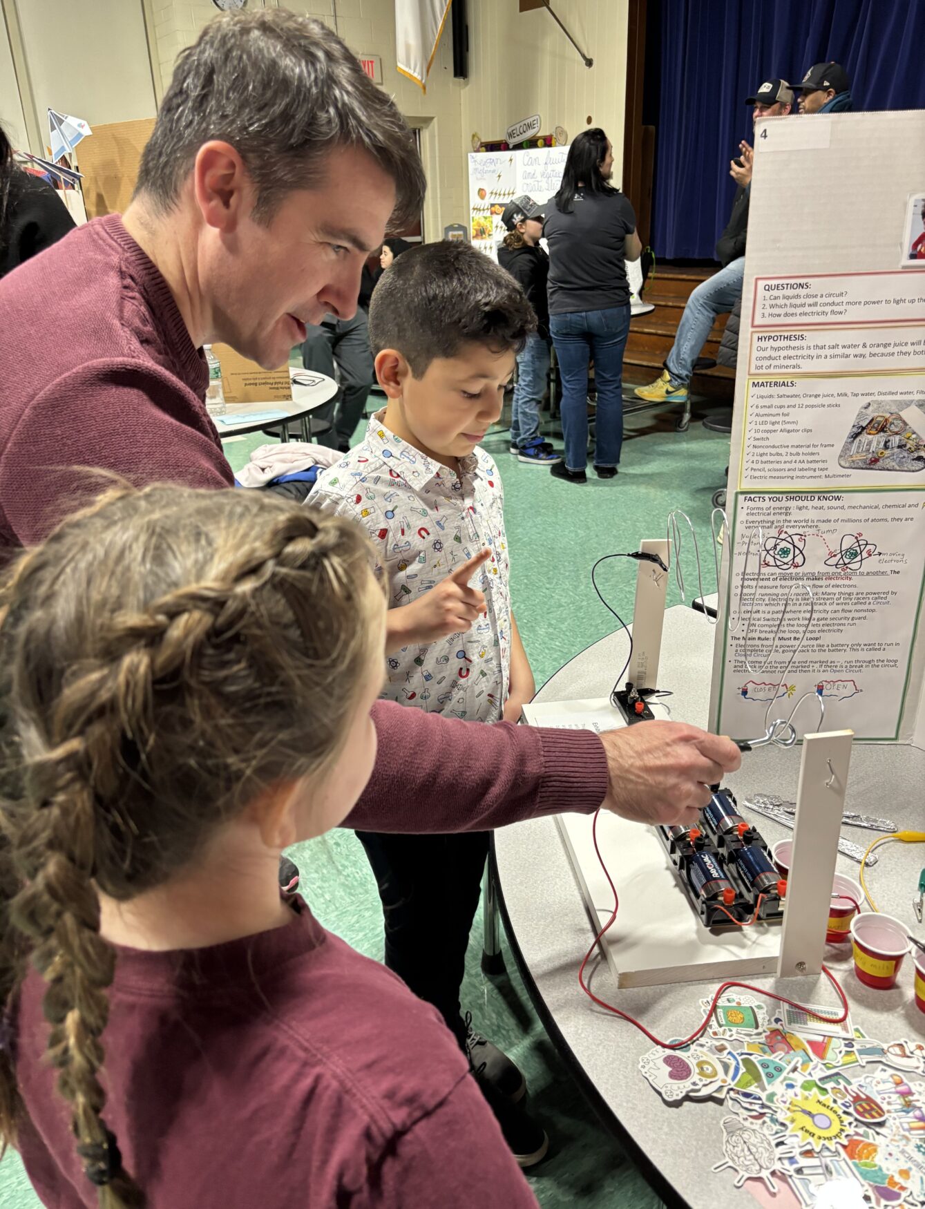 IMG_3175 South Row Elementary School third graders Mikaeil Alam and Daniel Gonzalez-Hernandez explored closed circuits with their science fair project.
