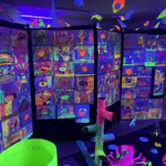 The aquatic-themed glow room at South Row Elementary School's Art Show on Thursday, May 14, 2026.