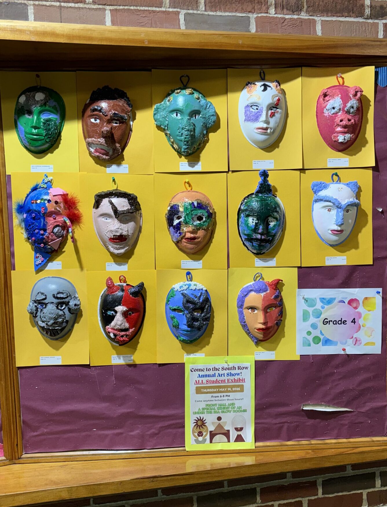 Artwork on display during South Row Elementary School's Art Show on Thursday, May 14, 2026.